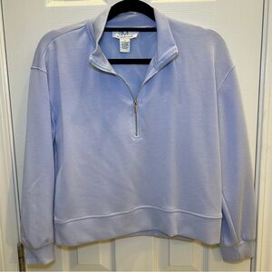 Partial zip light blue pullover